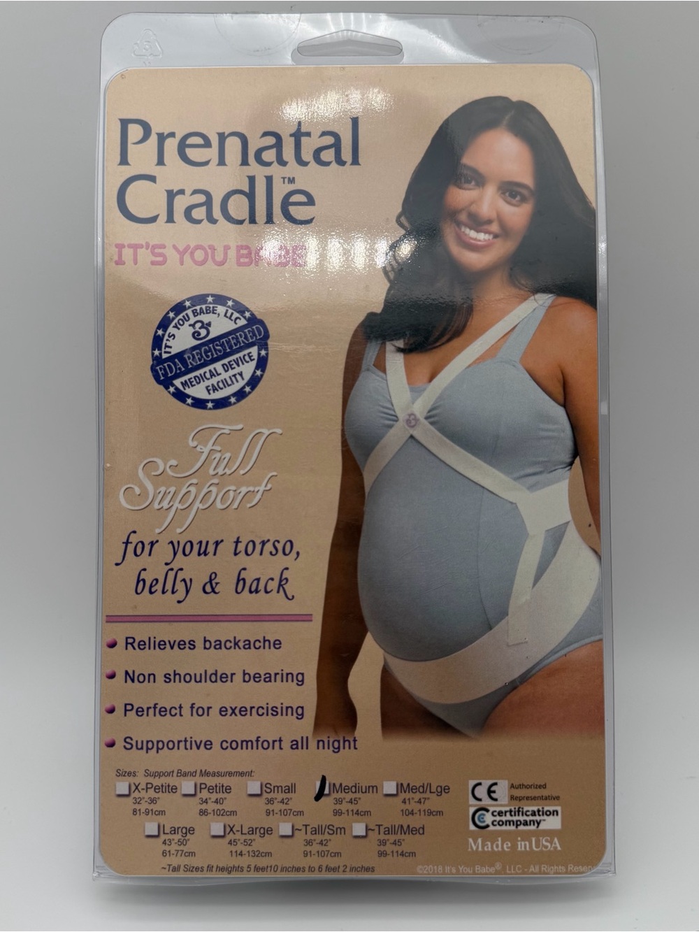 It’s You Babe Prenatal Cradle Full Support Size Medium OPEN BOX